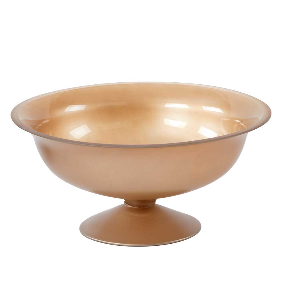 Glass 5x10.5" Footed Bowl,gold/champ Floral Supply Syndicate Floral