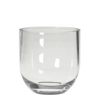 FAT BOWL VASE 6.3"X6.3" CLEAR