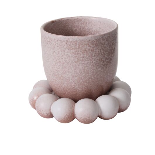 PEARL POT WITH SAUCER 8"X 6.2