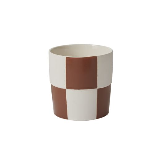 CHECKERBOARD POT 6.75"X 6.75"