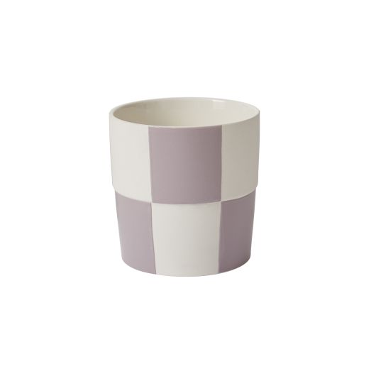 CHECKERBOARD POT 6.75"X 6.75"