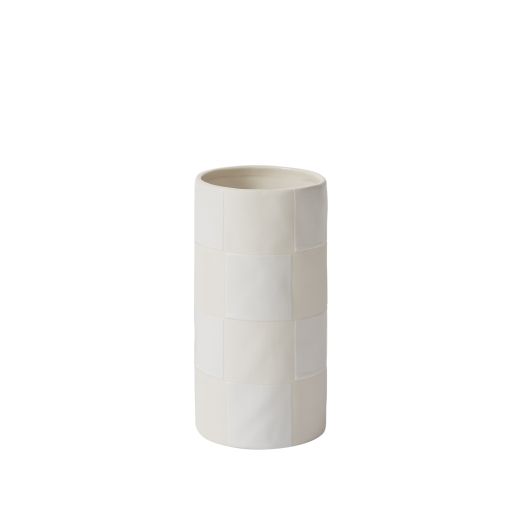 CHECKERBOARD VASE 4"X 8"