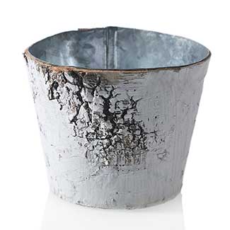 BIRCH POT W/ ZINC 3.75" X 3"