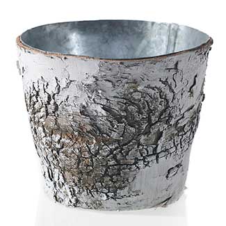 BIRCH POT W/ ZINC 5" X 4.25"