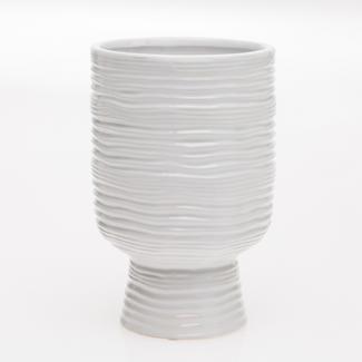 MONACO VASE 5"X 7.7" WHITE