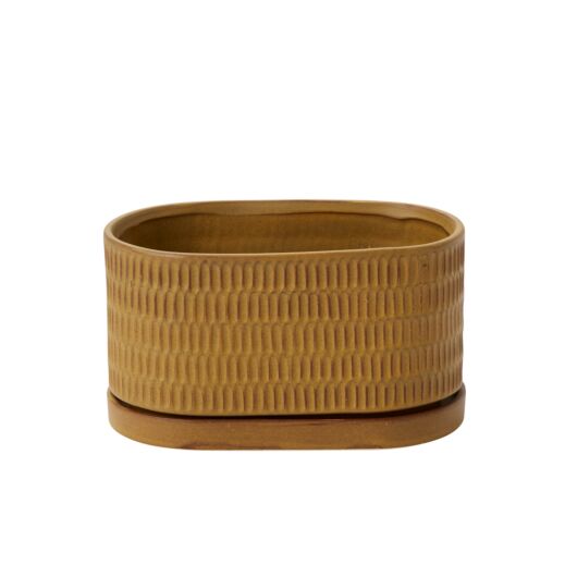 ZELLE PLANTER WITH SAUCER 9"X