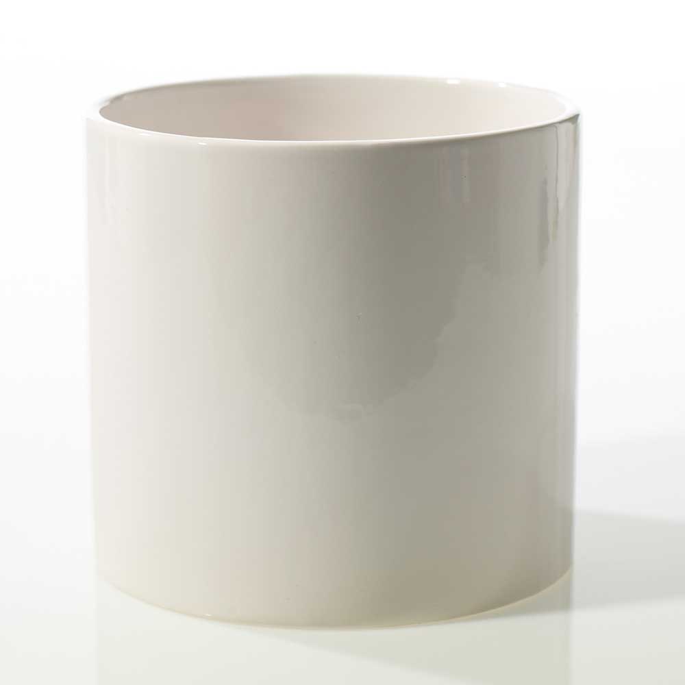 CERCLE POT6.5"X6.25"SHINY WHT