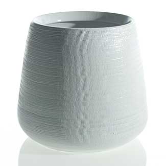 11.5"X 10.75" BENJI POT,WHITE