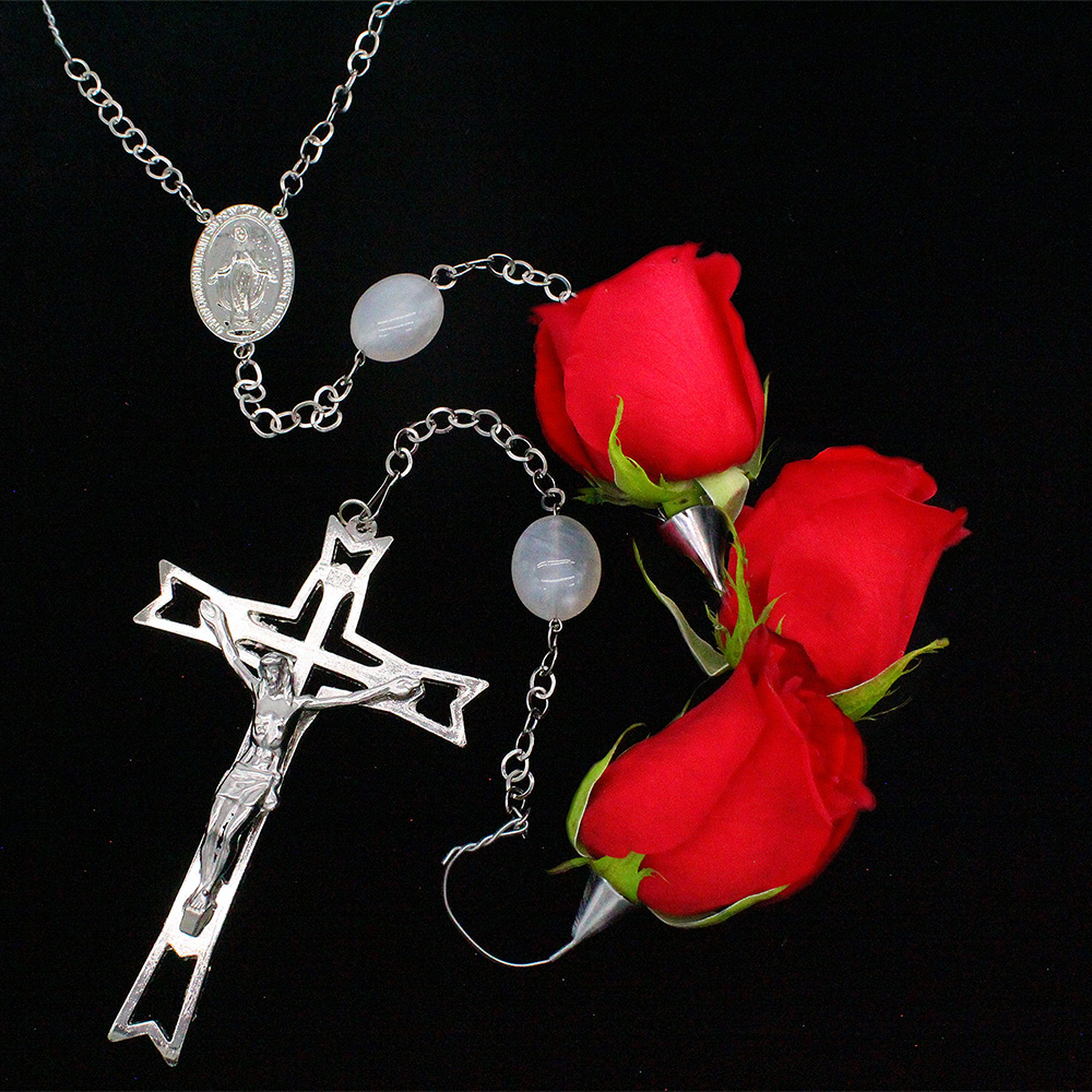 Large Cross Rosary/full Casket Floral Supply Syndicate Floral Gift