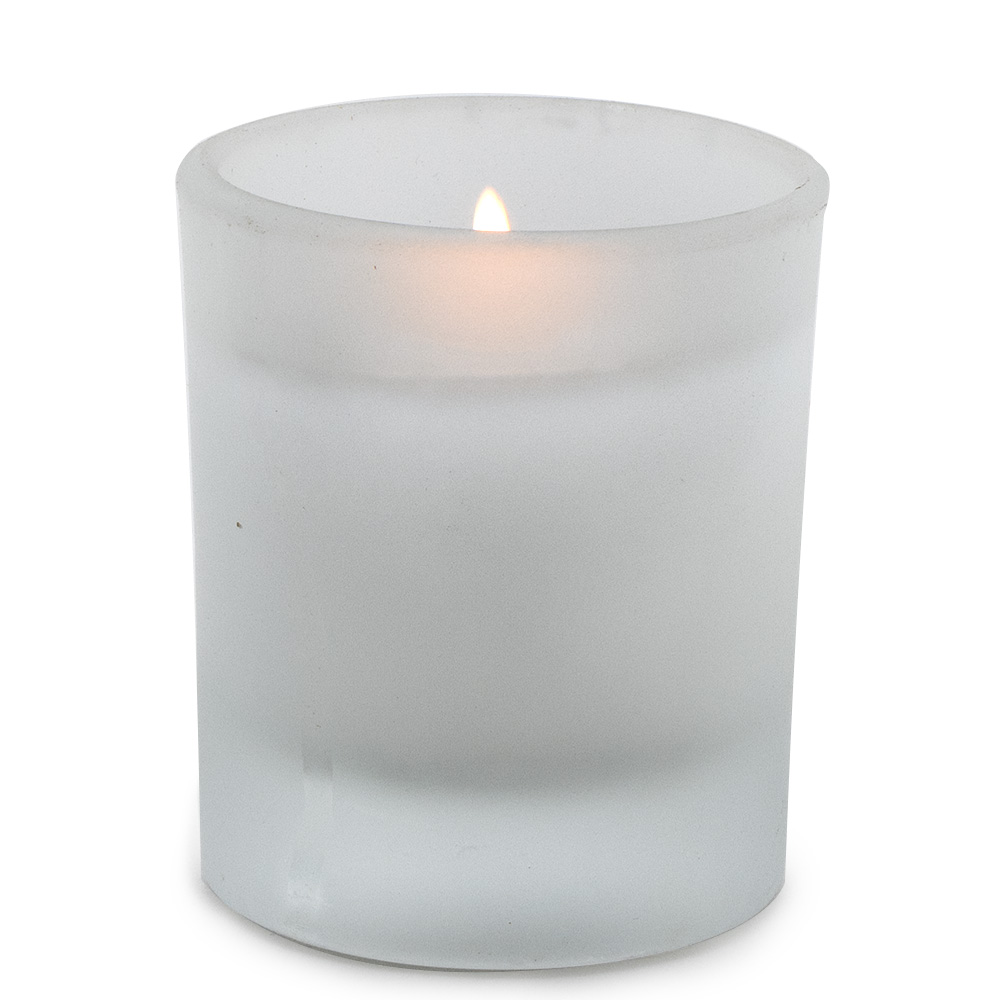 10 HR VOTIVE IN FROSTED GLASS