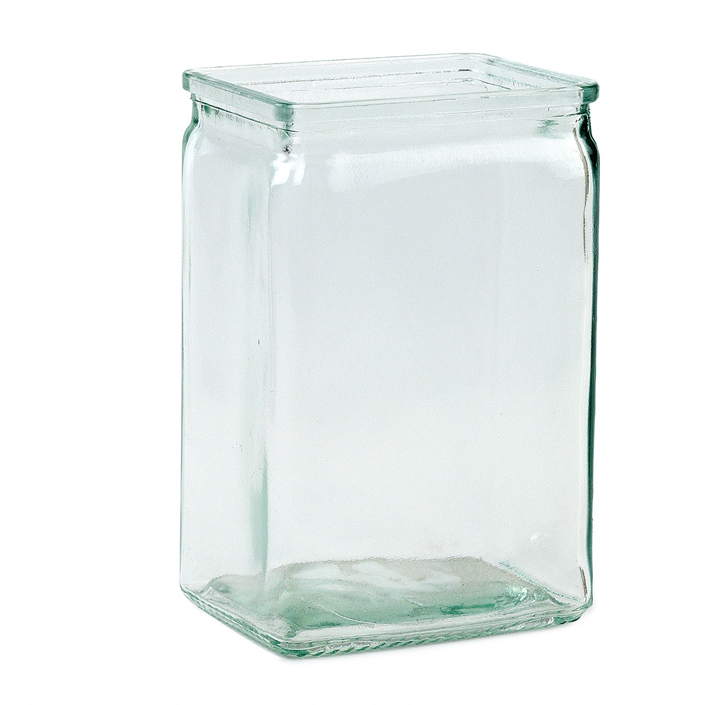 GLASS   4"X3"6" RECTANGLE VASE