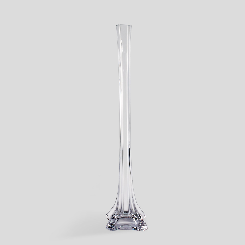 GLASS   19"X 1.25" VASE,CLEAR