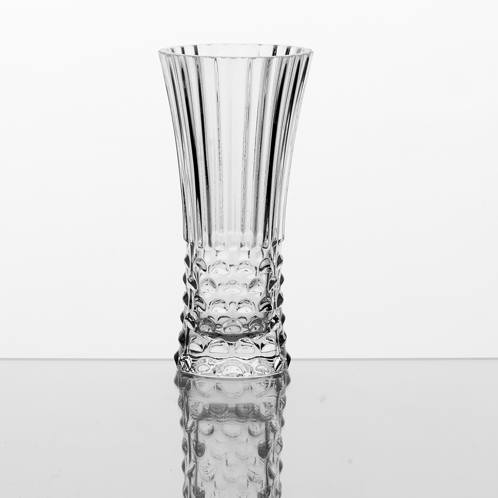 GLASS 8" VASE, CLEAR