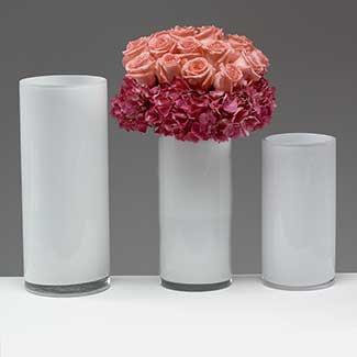 Glass Vases, White