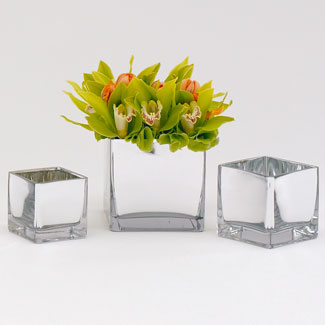 Glass Vases, Metallic