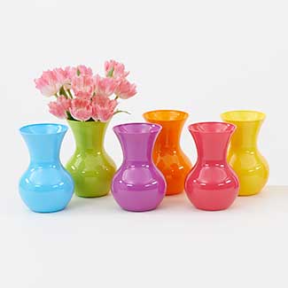 7" POPSICLE ASSORTED SWEETHEART VASES