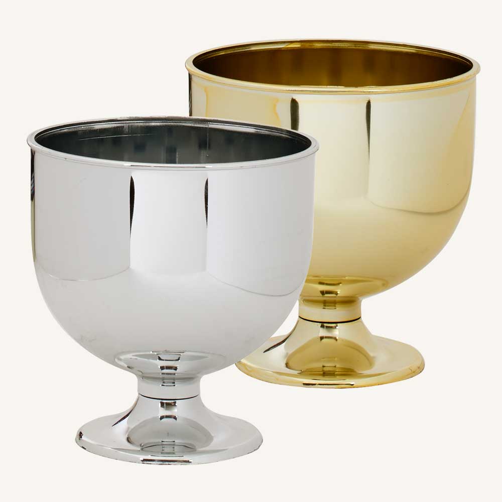 5" Metalic Plastic Compote Floral Supply Syndicate Floral Gift