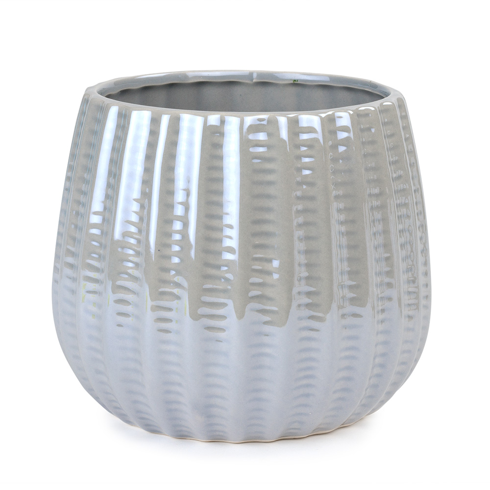 5" CERAMIC POT,GRAY