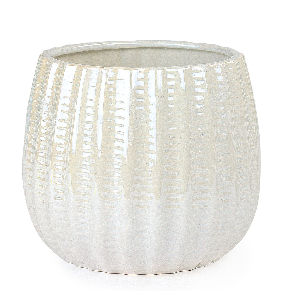 5" CERAMIC POT,WHITE