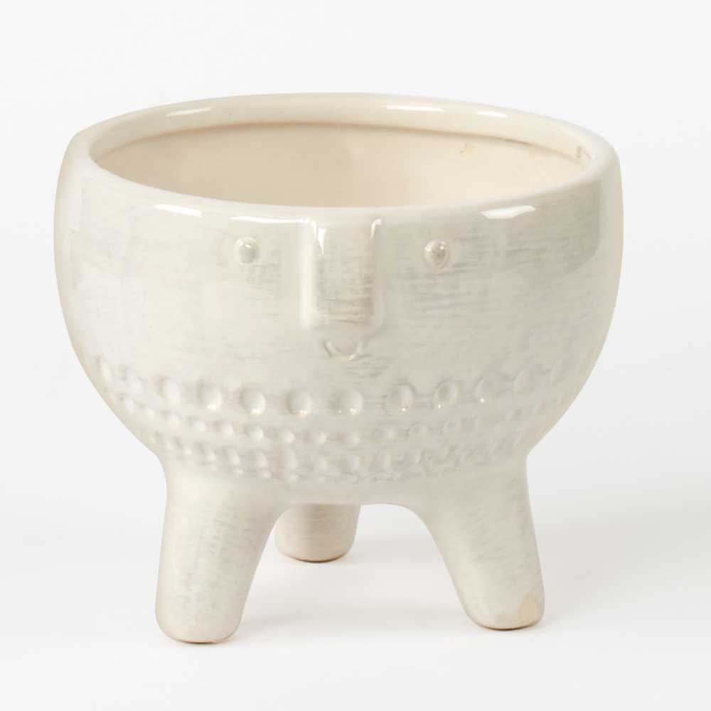 4.5x4.75" Ceramic Face Pot Floral Supply Syndicate Floral Gift