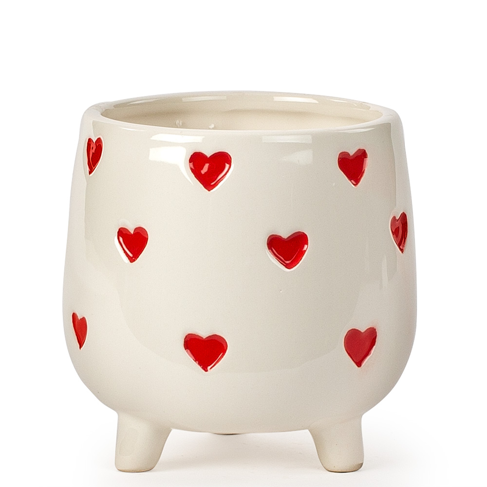 4.5" HEART FOOTED CER.POT