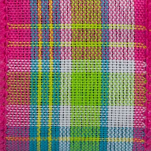 1 3/8" WIRED SPRING PLAID,PINK