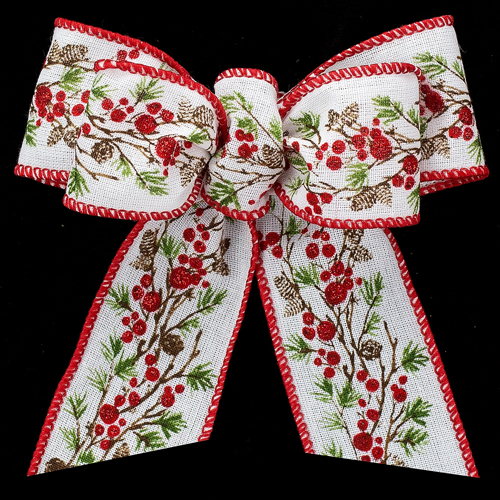 1 3/8" WIRED HOLIDAY TRIM RIBBON