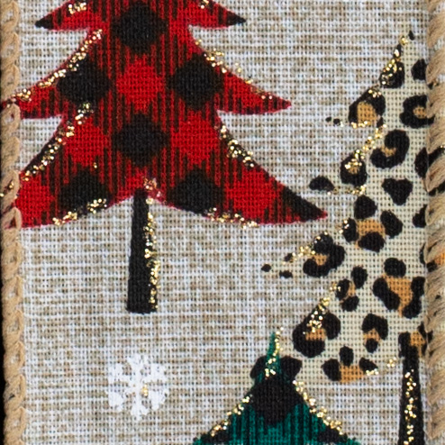 1 3/8" WIRED HOLIDAY TRIM,TREES