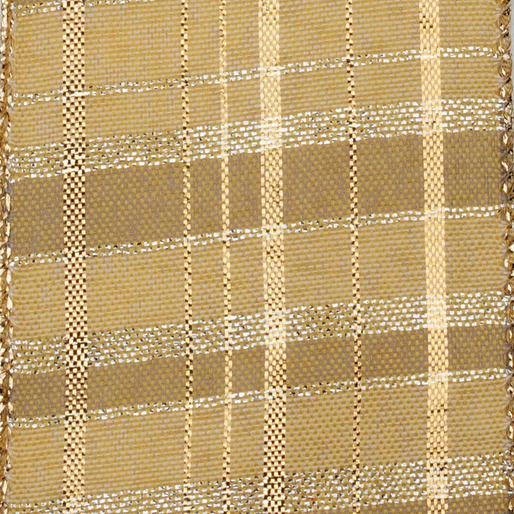 1 3/8" WIRED WINTER PLAID,CHAMPAGNE/