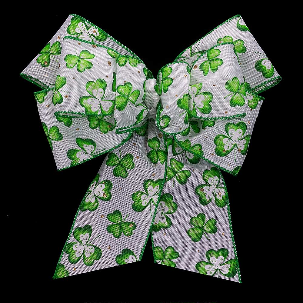 2 1/2" WIRED SHAMROCK RIBBON