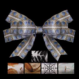 1 3/8" WIRED SEASIDE RIBBON