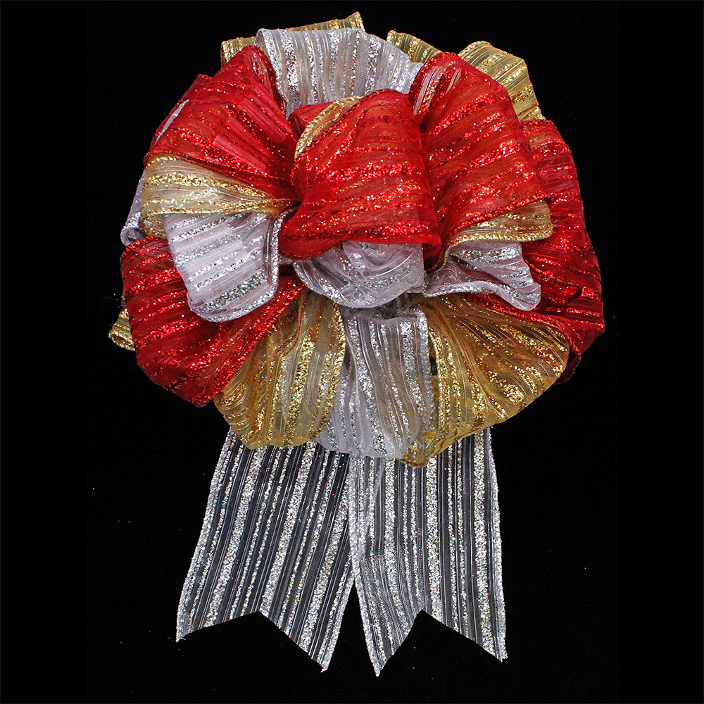 1 3/8" WIRED HOLIDAY STRIPE RIBBON