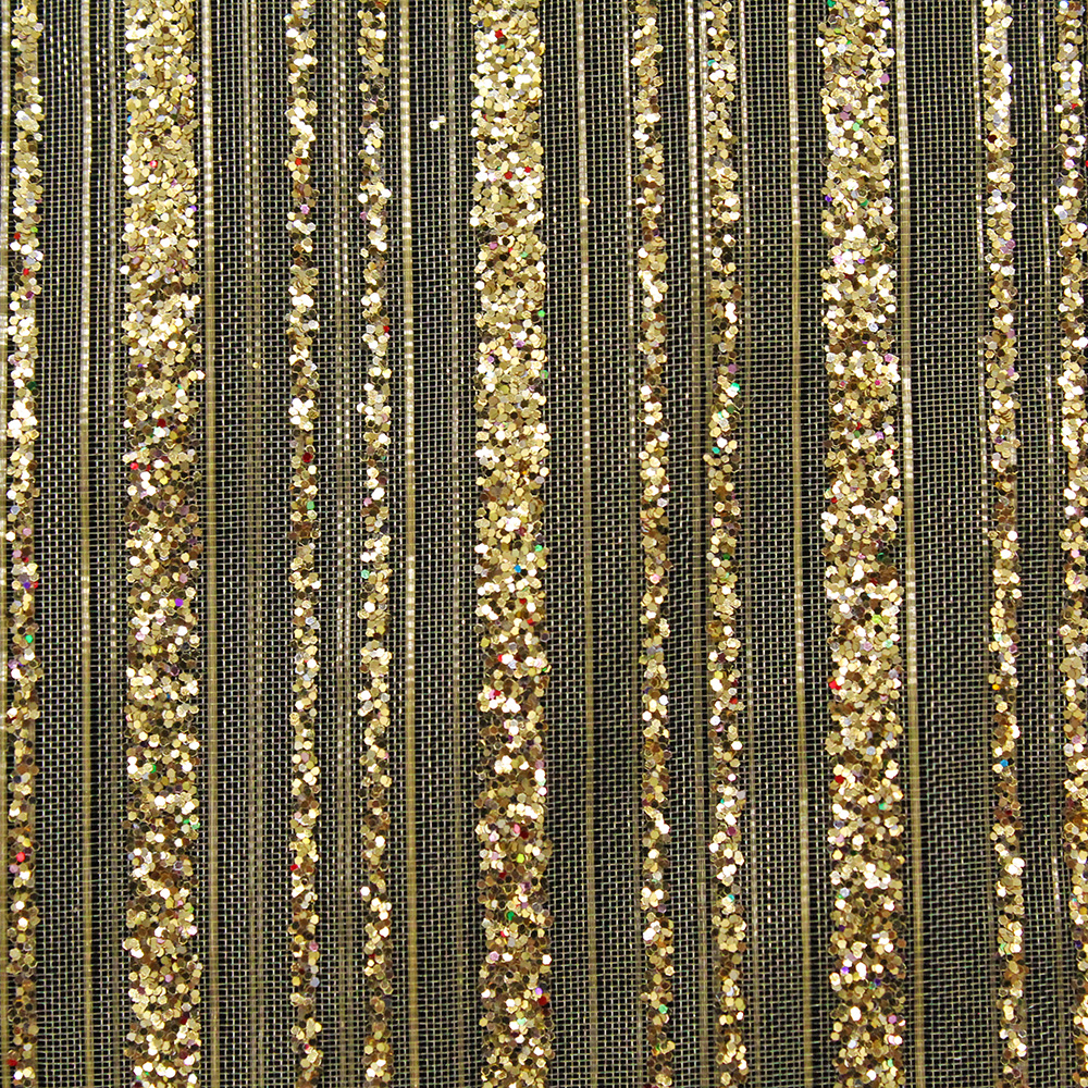 1 3/8" WIRED HOLIDAY STRIPE,GOLD