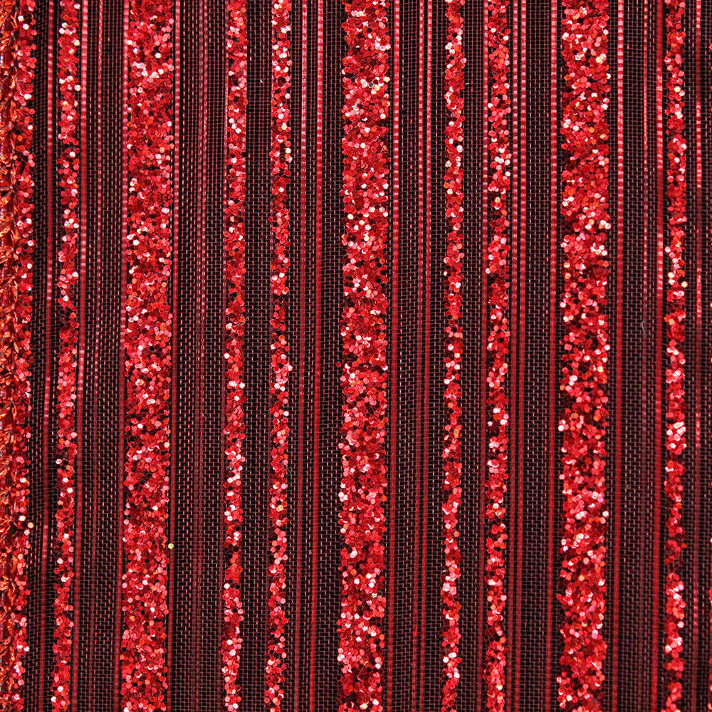 1 3/8" WIRED HOLIDAY STRIPE,RED