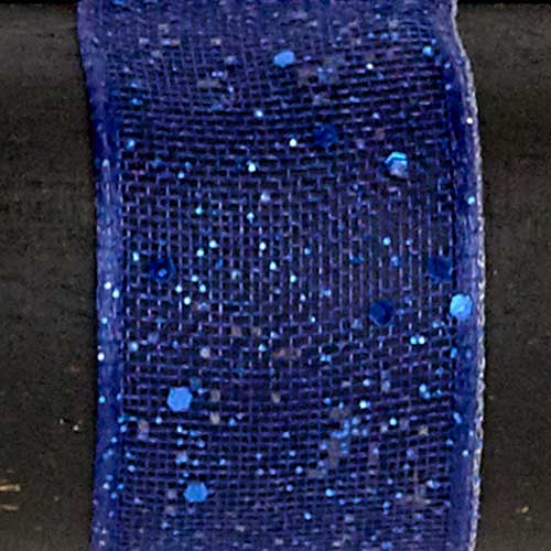 9/16" WIRED GLITTER SHEER,ROYAL