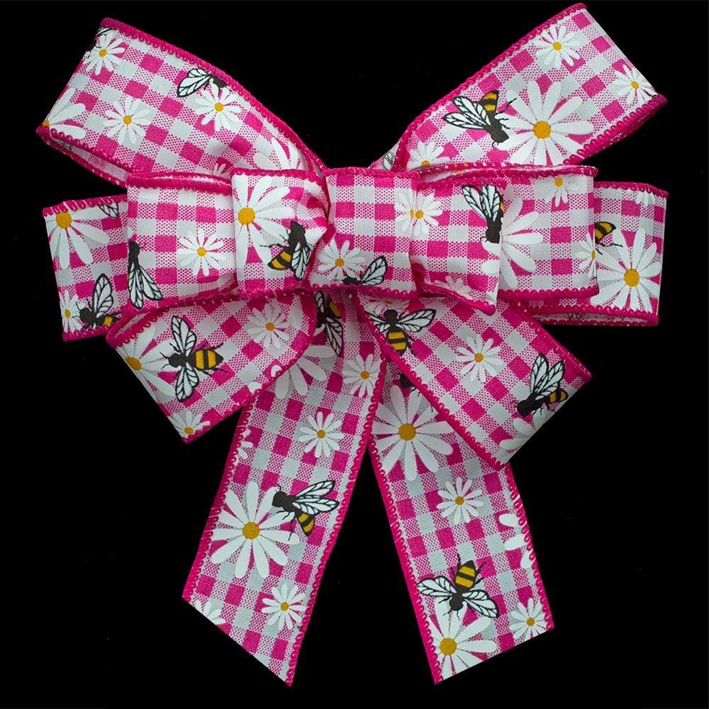 1 3/8" WIRED HONEY BEES RIBBON