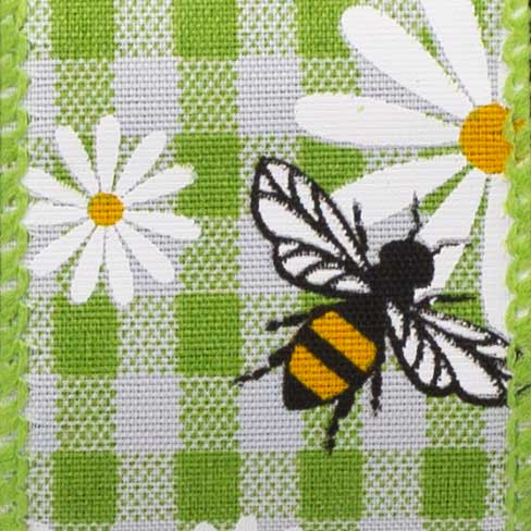 1 3/8" WIRED HONEY BEES,GREEN
