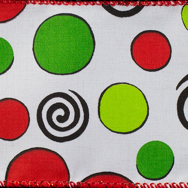2 1/2" WIRED GRINCHY XMAS,DOTS
