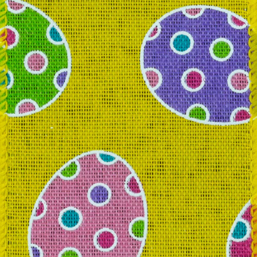 2 1/2" WIRED POLKA DOT EGG,YEL