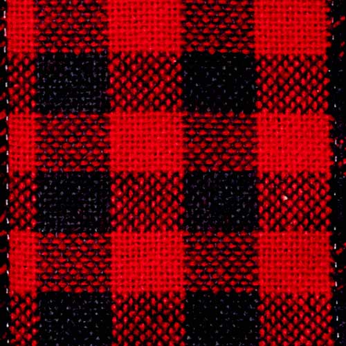 1 3/8" WIRED BUFFALO PLAID,RED/BLK