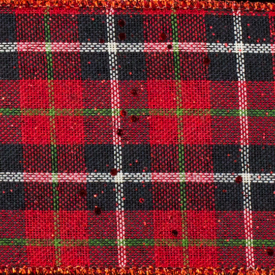 1 3/8" WIRED PLAID,RED