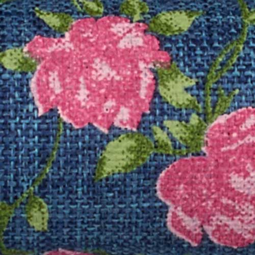 1 3/8" WIRED GARDEN ROSES,DENIM