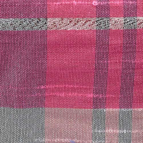 2 1/2" WIRED DUPIONI PLAID, PINK /   SILVER