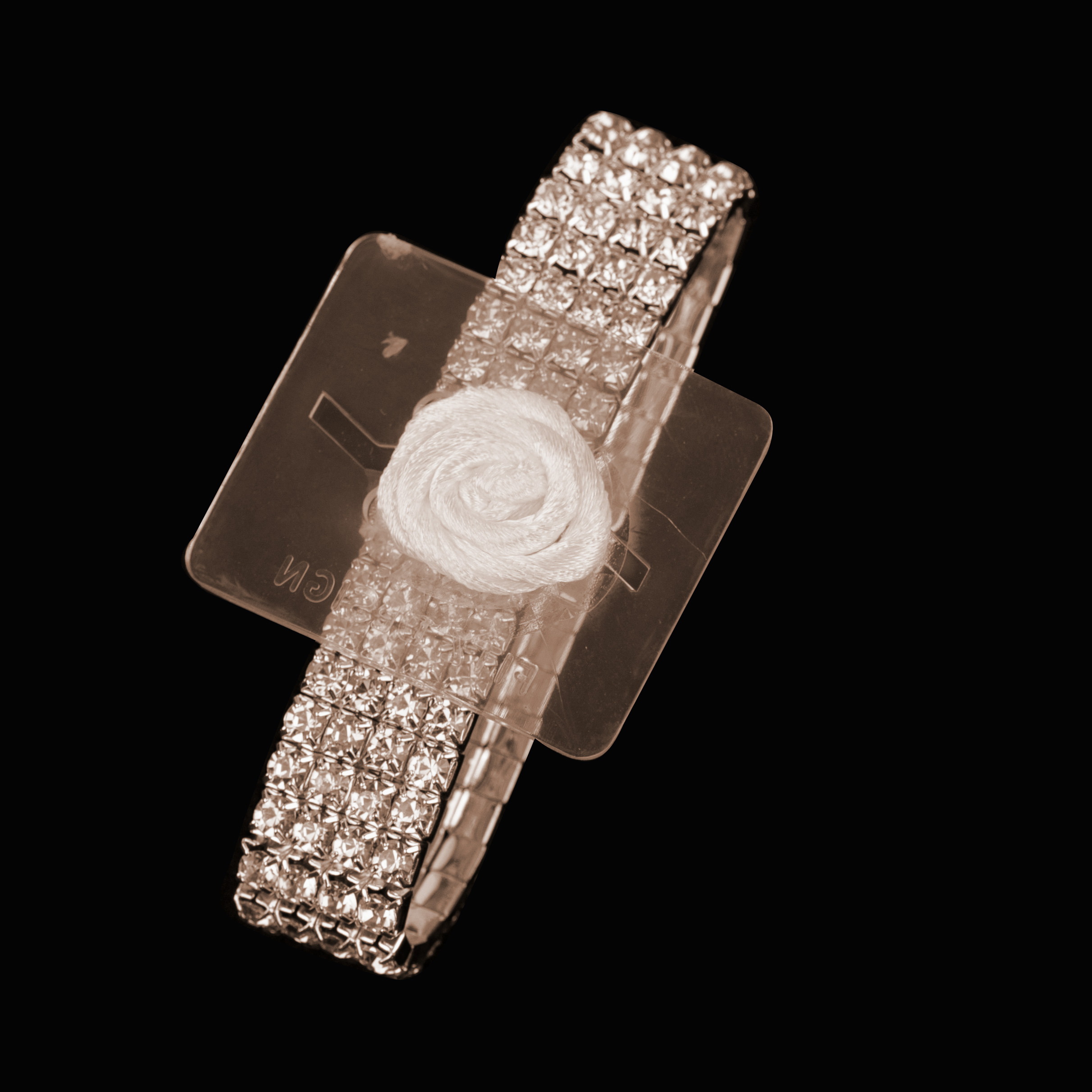 RHINESTONE WRIST,ROSE GO