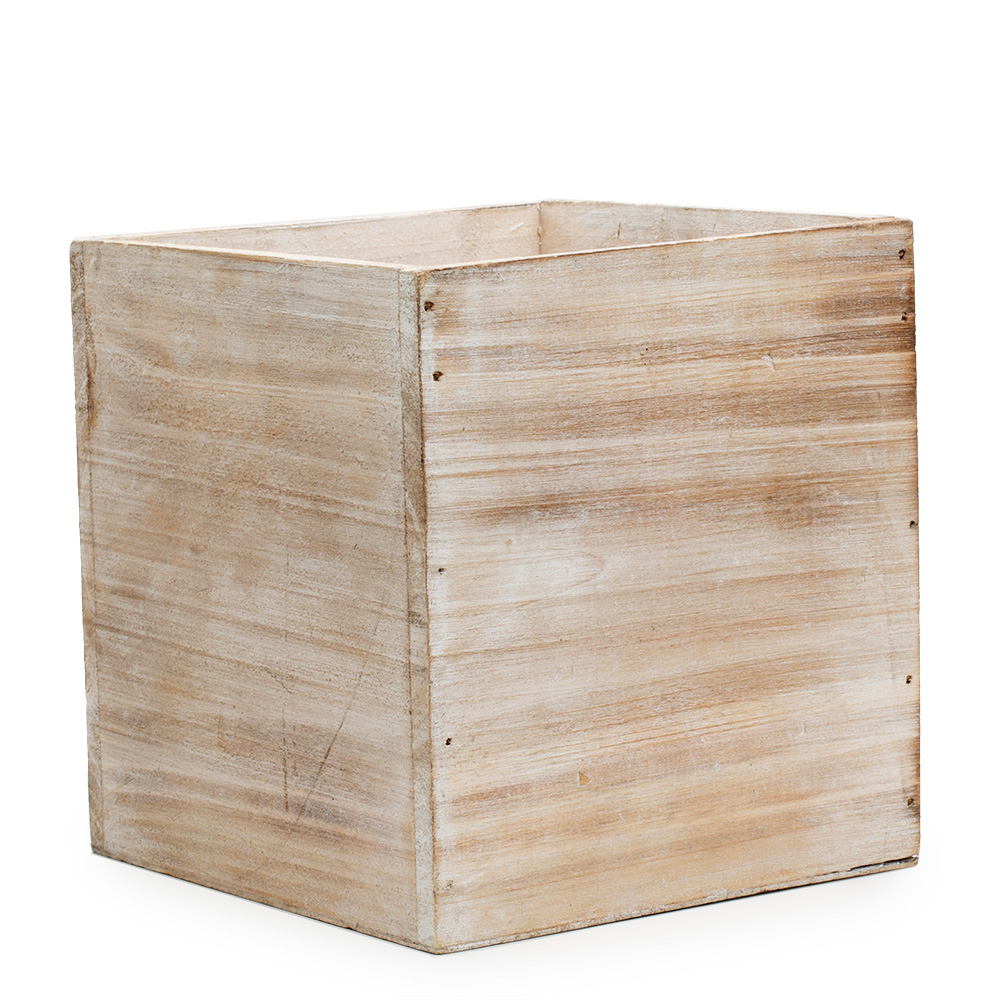 6"X6"X7" WOODBOX,WHITE