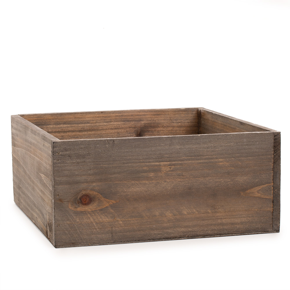 8.5X8.5X4" WOODBOX,BRWN