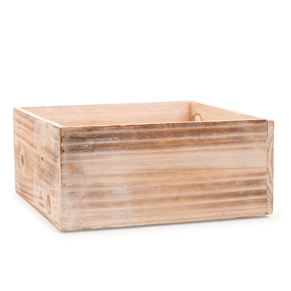 8.5X8.5X4" WOODBOX,WHIT