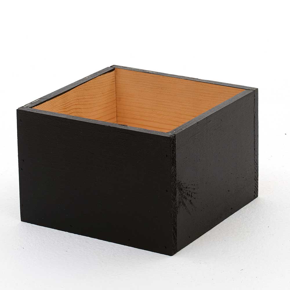 6" WOOD BOX,BLACK