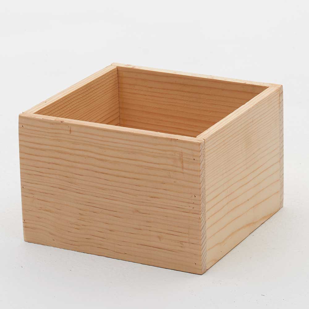 6" WOOD BOX,NATURAL