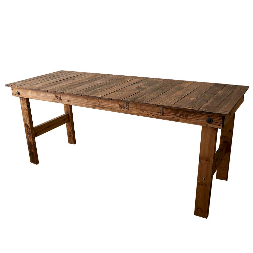 72"X40" RUSTIC TABLE, BROWN